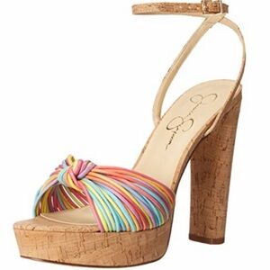 Jessica Simpson Immie Platform Heel multi color strap